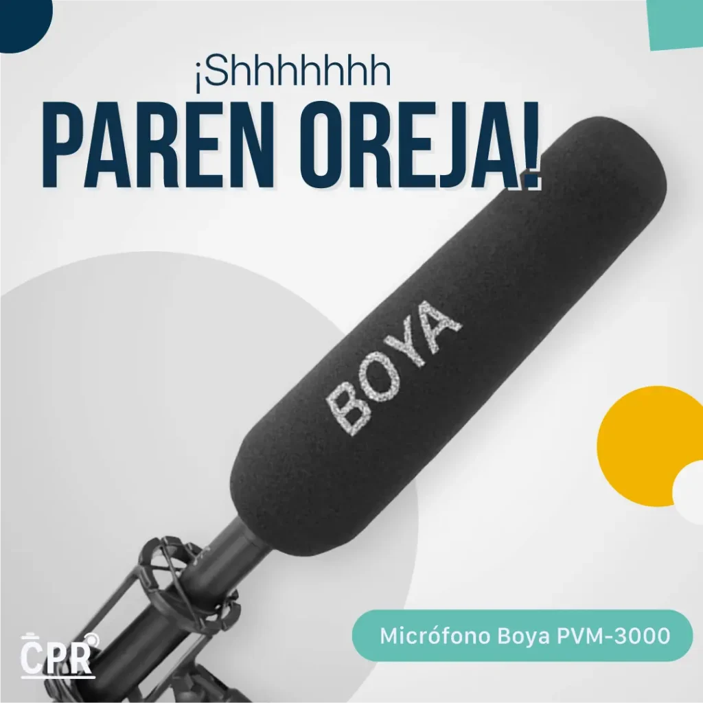 Micrófono shotgun BOYA BY-PVM3000 profesional XLR